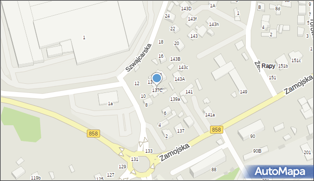 Biłgoraj, Zamojska, 137C, mapa Biłgoraj