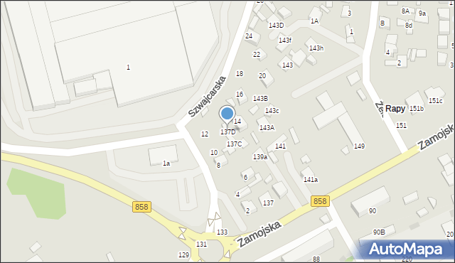 Biłgoraj, Zamojska, 137D, mapa Biłgoraj