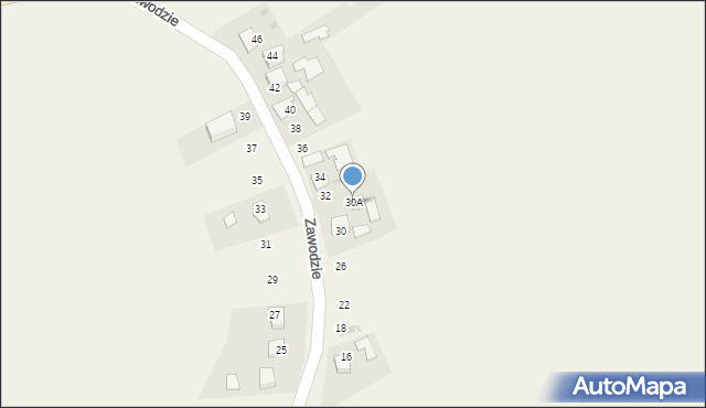 Biskupice Radłowskie, Zawodzie, 30A, mapa Biskupice Radłowskie