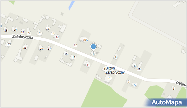 Bliżyn, Zafabryczna, 10, mapa Bliżyn