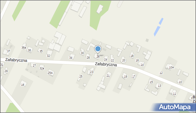 Bliżyn, Zafabryczna, 26, mapa Bliżyn