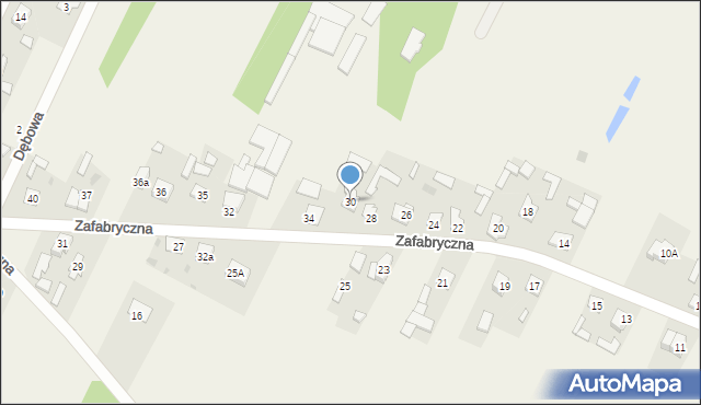 Bliżyn, Zafabryczna, 30, mapa Bliżyn