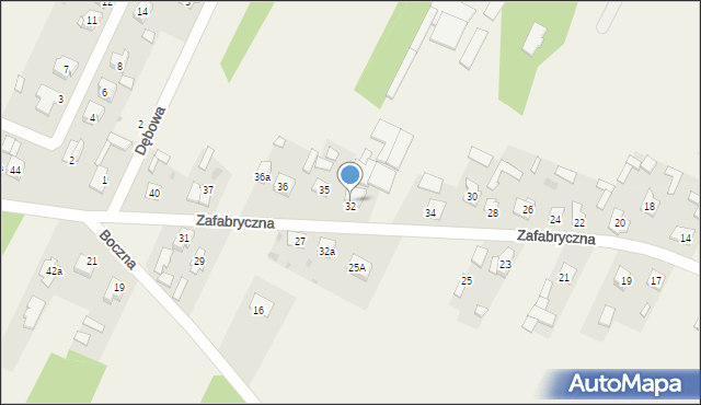 Bliżyn, Zafabryczna, 32, mapa Bliżyn