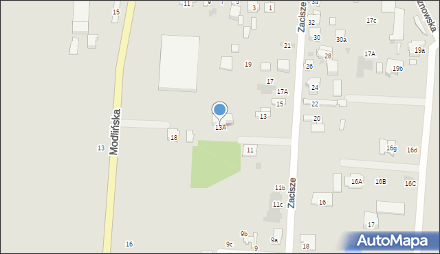 Błonie, Zacisze, 13A, mapa Błonie