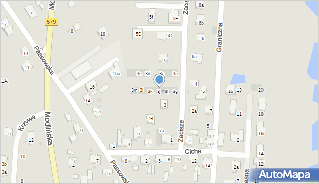 Błonie, Zacisze, 3j, mapa Błonie