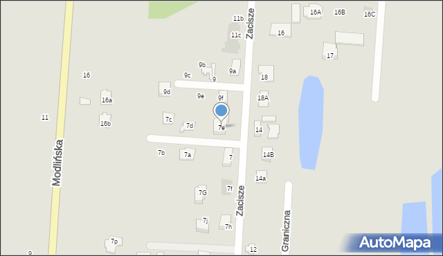 Błonie, Zacisze, 7e, mapa Błonie