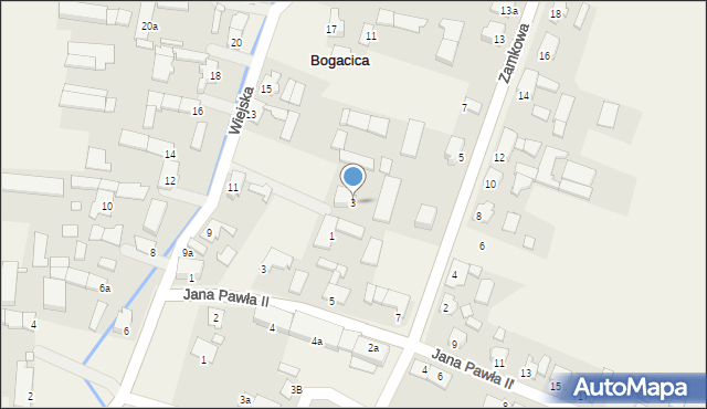 Bogacica, Zamkowa, 3, mapa Bogacica