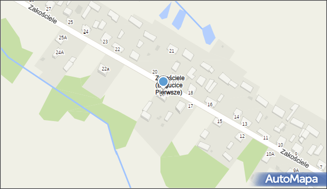 Bogucice Pierwsze, Zakościele, 19A, mapa Bogucice Pierwsze