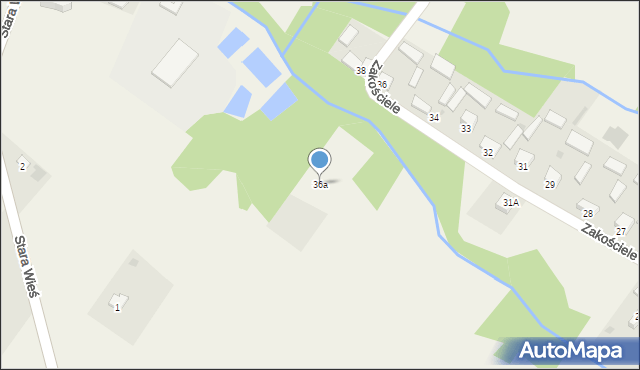 Bogucice Pierwsze, Zakościele, 36a, mapa Bogucice Pierwsze