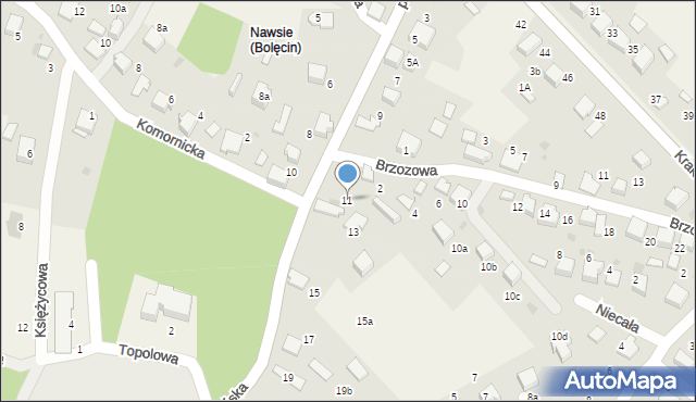 Bolęcin, Zakopiańska, 11, mapa Bolęcin