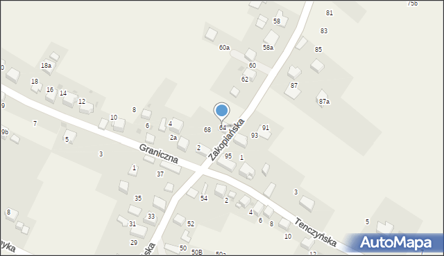 Bolęcin, Zakopiańska, 64, mapa Bolęcin