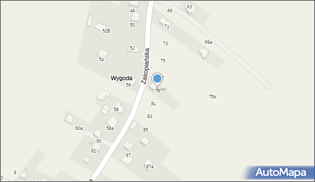Bolęcin, Zakopiańska, 79, mapa Bolęcin