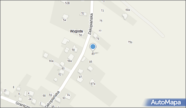 Bolęcin, Zakopiańska, 83, mapa Bolęcin