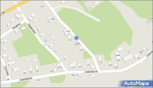 Bolesławiec, Zabobrze, 112b, mapa Bolesławca