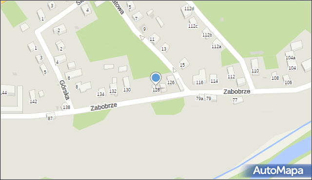 Bolesławiec, Zabobrze, 128, mapa Bolesławca