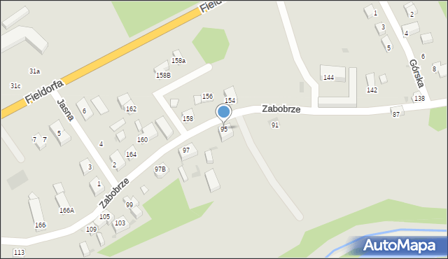 Bolesławiec, Zabobrze, 95, mapa Bolesławca