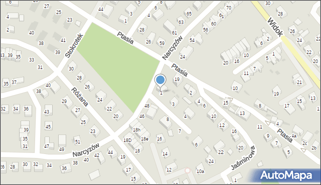 Bolesławiec, Zaułek Sasanek, 1, mapa Bolesławca