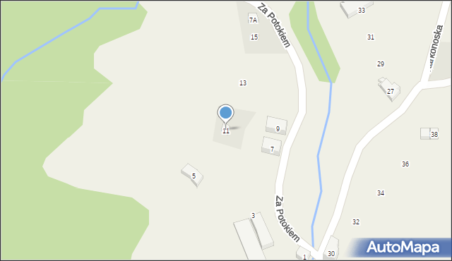 Borowice, Za Potokiem, 11, mapa Borowice
