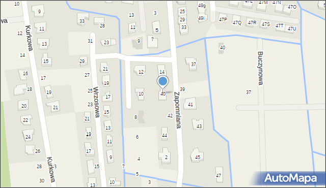 Borówiec, Zapomniana, 40, mapa Borówiec