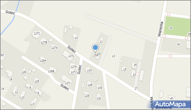 Borowina, Zaleśna, 11a, mapa Borowina