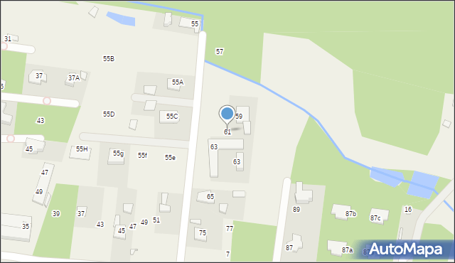 Borowina, Zaleśna, 61, mapa Borowina