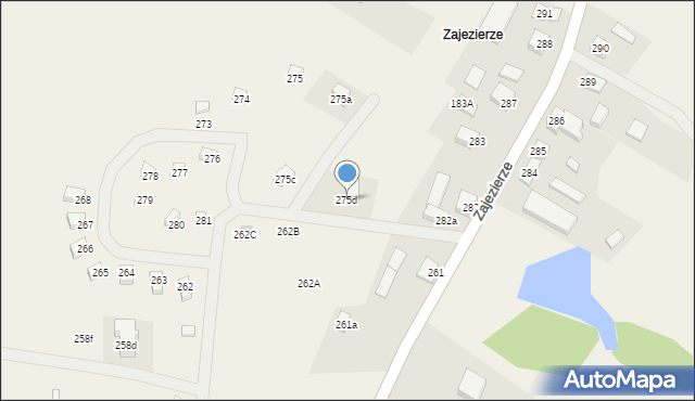 Borzestowo, Zajezierze, 275d, mapa Borzestowo