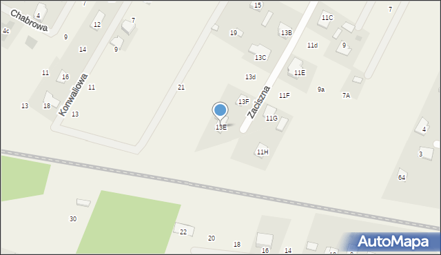 Bramki, Zaciszna, 13E, mapa Bramki