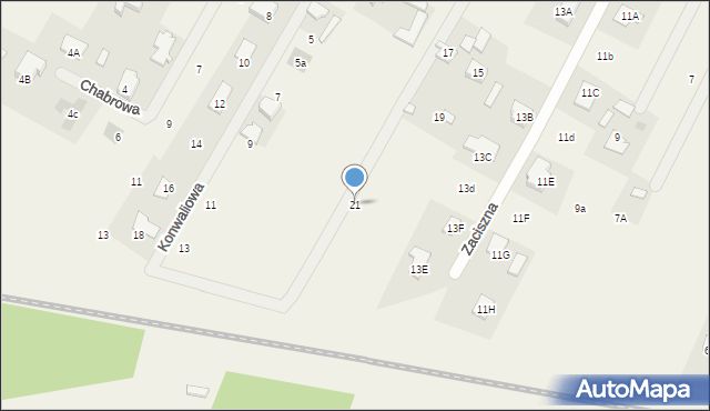 Bramki, Zaciszna, 21, mapa Bramki