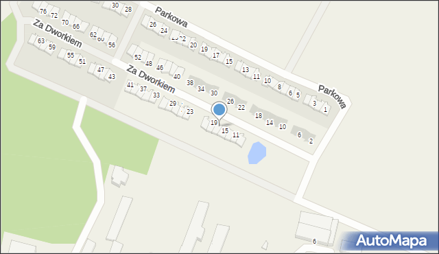 Brodowo, Za Dworkiem, 17, mapa Brodowo