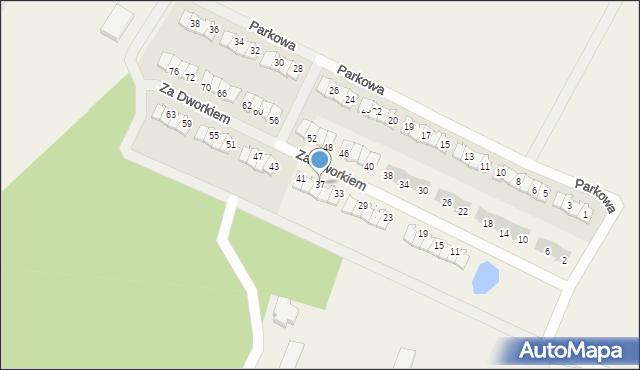 Brodowo, Za Dworkiem, 37, mapa Brodowo
