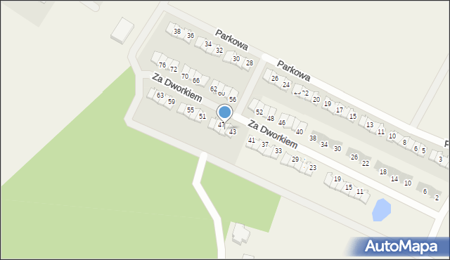 Brodowo, Za Dworkiem, 45, mapa Brodowo