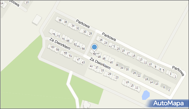 Brodowo, Za Dworkiem, 52, mapa Brodowo