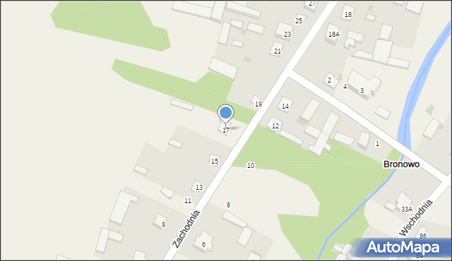 Bronowo, Zachodnia, 17, mapa Bronowo