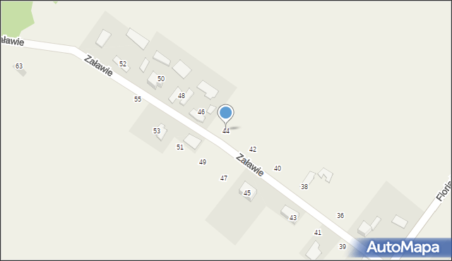 Brudzów, Załawie, 44, mapa Brudzów