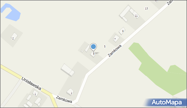 Bruki Unisławskie, Zamkowa, 3, mapa Bruki Unisławskie