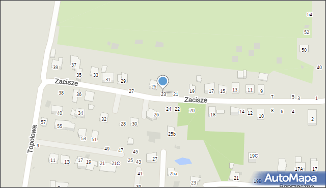 Brzesko, Zacisze, 23, mapa Brzesko