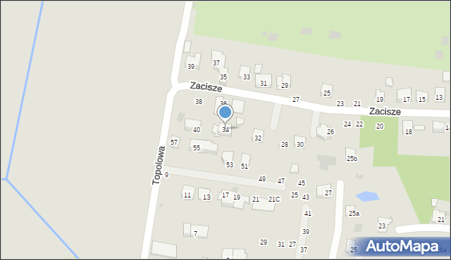 Brzesko, Zacisze, 34, mapa Brzesko