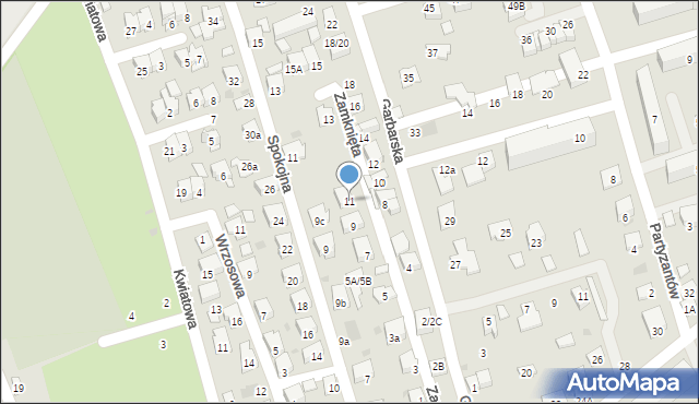 Brzesko, Zamknięta, 11, mapa Brzesko