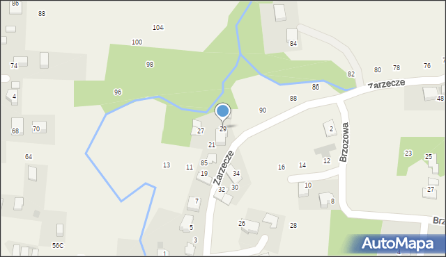 Brzezie, Zarzecze, 29, mapa Brzezie