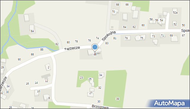 Brzezie, Zarzecze, 48, mapa Brzezie