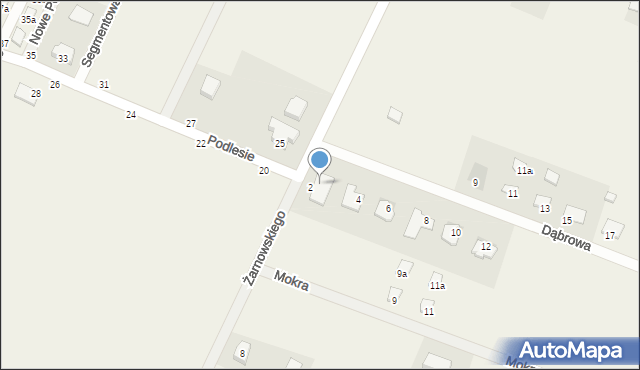 Brzeziny, Żarnowskiego Franciszka, płk., 2a, mapa Brzeziny