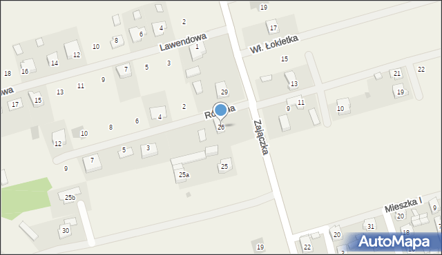 Brzeziny, Zajączka Józefa, gen., 26, mapa Brzeziny