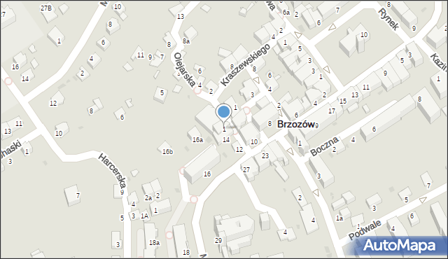 Brzozów, Zamknięta, 1, mapa Brzozów