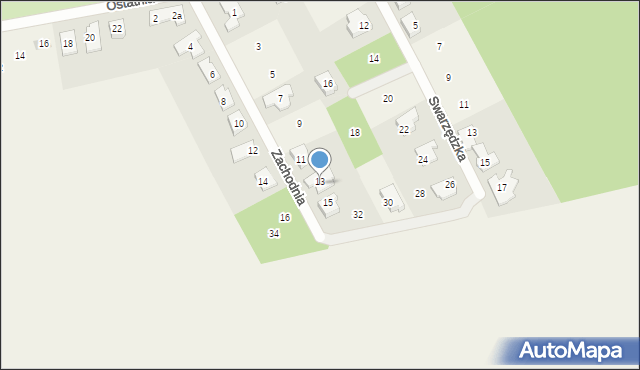 Bugaj, Zachodnia, 13, mapa Bugaj