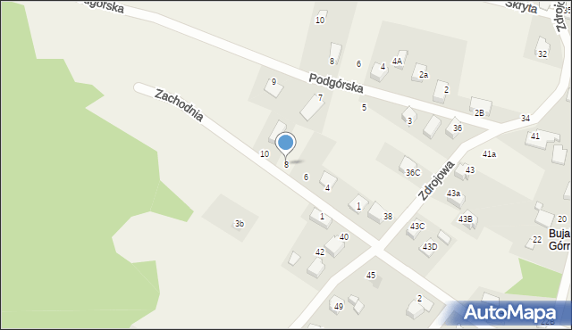 Bujaków, Zachodnia, 8, mapa Bujaków