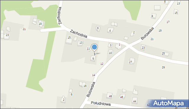 Bulowice, Zachodnia, 9, mapa Bulowice