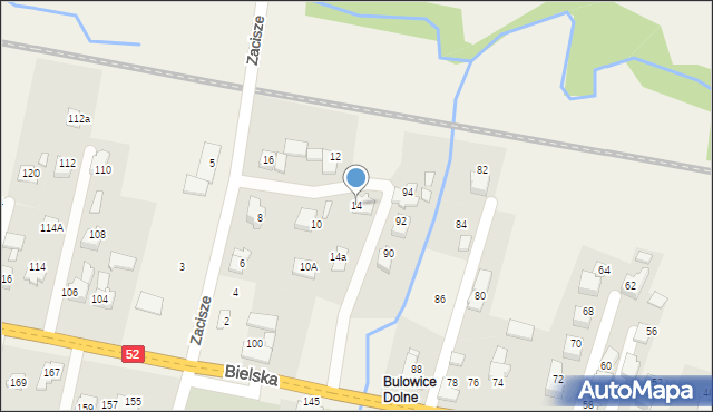 Bulowice, Zacisze, 14, mapa Bulowice