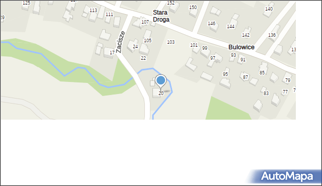 Bulowice, Zacisze, 20, mapa Bulowice