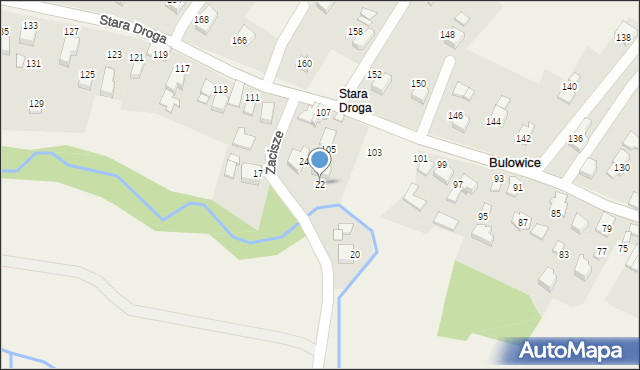 Bulowice, Zacisze, 22, mapa Bulowice