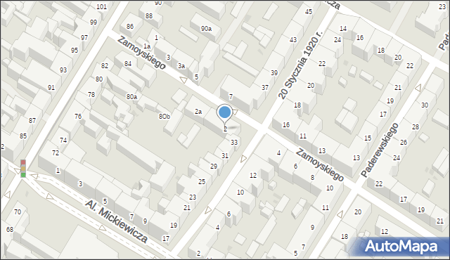 Bydgoszcz, Zamoyskiego Jana, hetm., 2, mapa Bydgoszczy